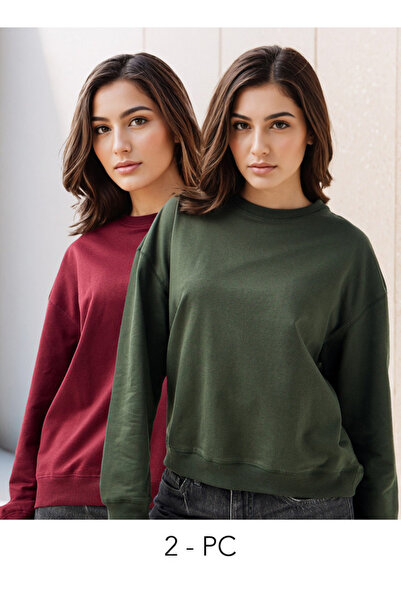 FAV مجموعة من قطعتين - سويت شيرت بقصة عادية