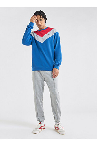 FAV Colourblock Sweatshirt with Crew Neck and Long Sleeves
