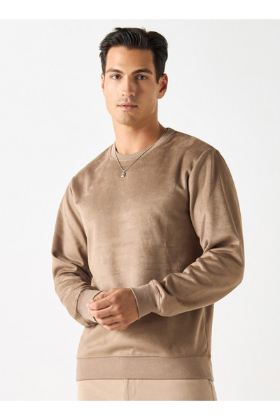 Iconic Solid Sweatshirt with Round Neck and Long Sleeves