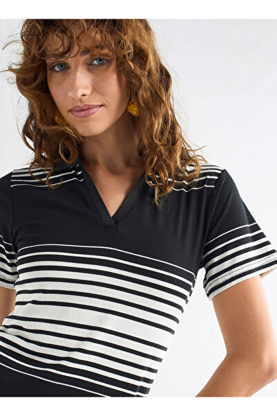 FAV Striped Polo Dress with Short Sleeves
