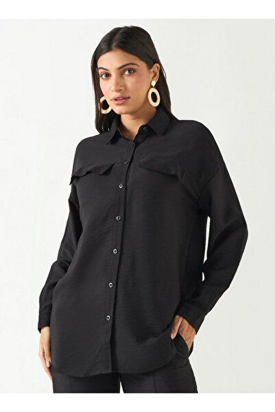 FAV Textured Relaxed Fit Shirt with Long Sleeves and Pockets