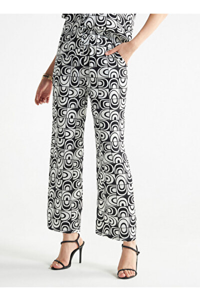 FAV All-over Print Wide Leg Pants With Elasticated Waistband And Pockets