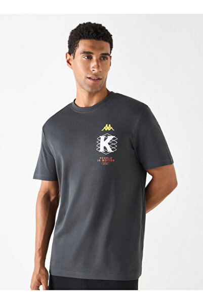 Kappa Logo Print Crew Neck T-shirt with Short Sleeves