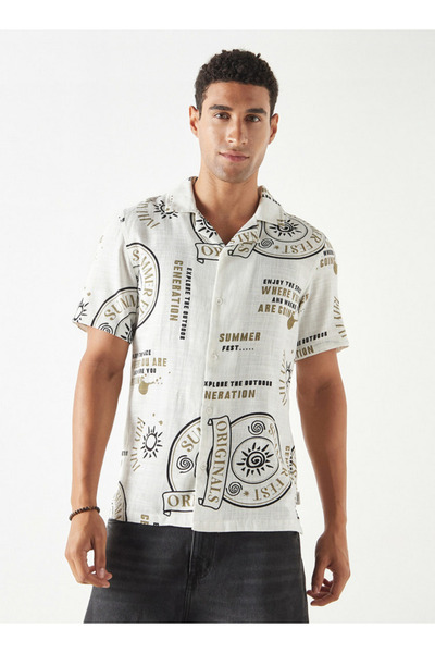 Lee Cooper قميص مطبوع مريح بأكمام قصيرة