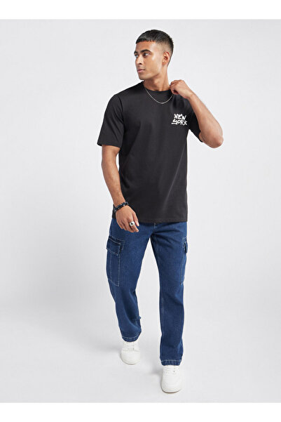 FAV Typographic Print T-shirt with Crew Neck and Short Sleeves