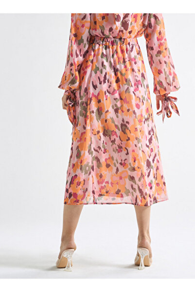 FAV All-over Floral Print Midi Skirt With Elasticised Waistband