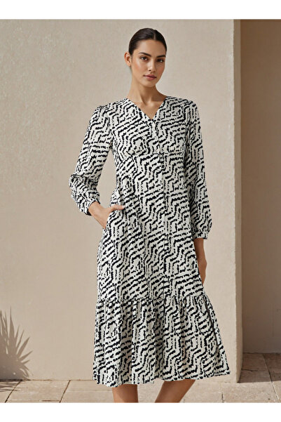 FAV Abstract Print A-line Women Dress with Pockets