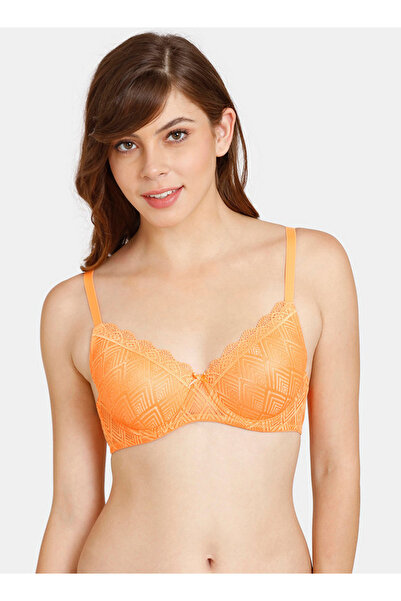 Zivame حمالة صدر مبطنة ومزخرفة بتفاصيل من الدانتيل وحزام قابل للتعديل