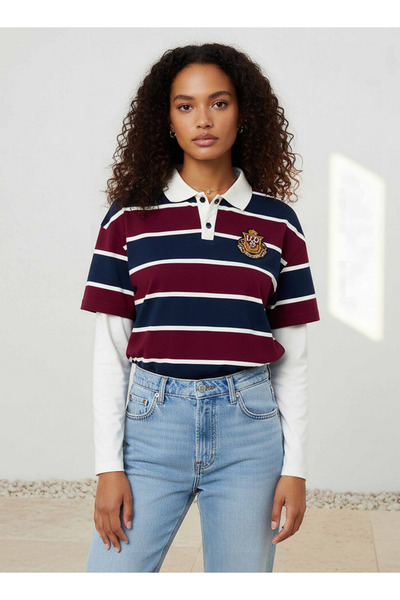 Lee Cooper Polo T-shirt Regular Fit with Stripes Cotton