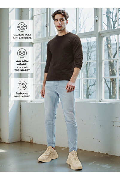 FAV Slim Fit T-shirt with Crew Neck and Long Sleeves