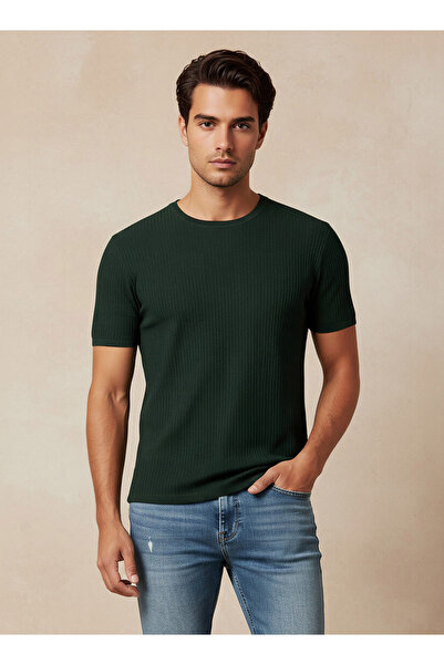 Iconic Textured Crew Neck T-shirt