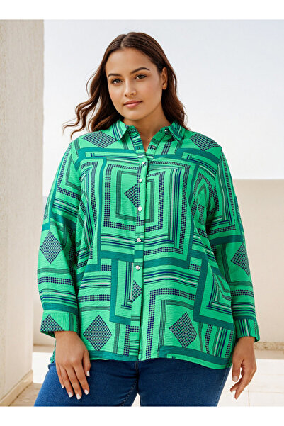 Ulla Popken Plus Size Ulla Popken Printed Shirt