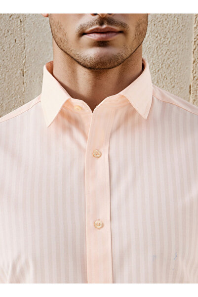 FAV Regular Fit Striped Collared Dobby Shirt with Long Sleeves