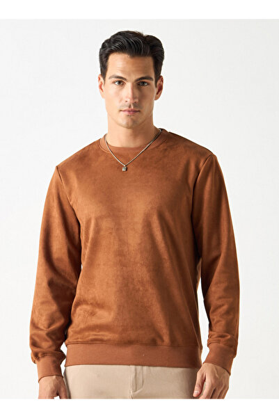 Iconic Solid Sweatshirt with Round Neck and Long Sleeves