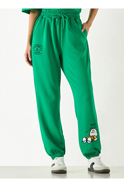 SP Characters Snoopy Embroidered Joggers with Drawstring Waistband and Pockets