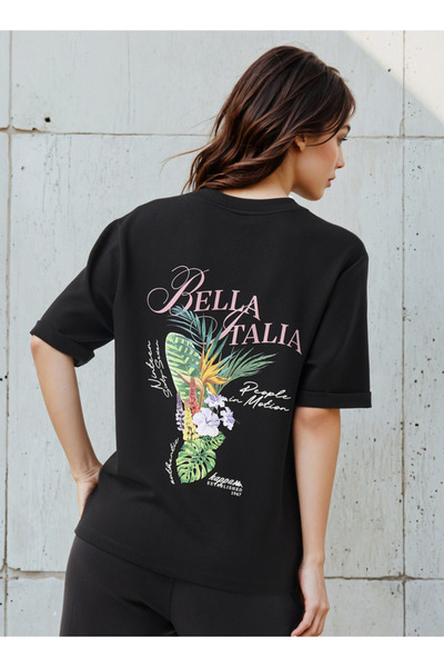 Kappa T-shirt Relaxed Fit with Tropical Print Cotton