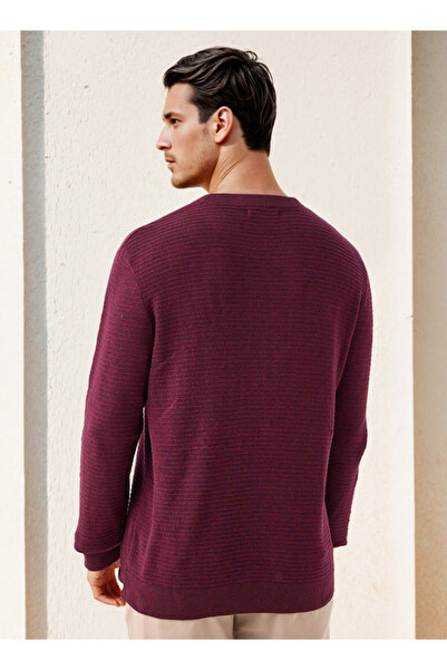 FAV Textured Ottoman Sweater with Crew Neck