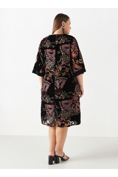 Ulla Popken Velvet Burn Out Printed Dress
