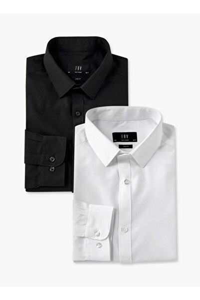 FAV Set of 2 - Regular Fit Collared Shirt with Long Sleeves