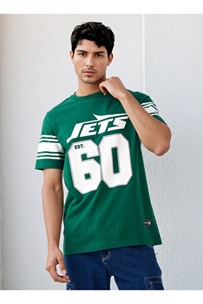 FAV تي شيرت برقبة دائرية وطبعة NFL