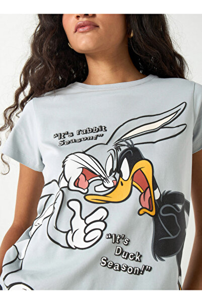 SP Characters Looney Tunes Print Crew Neck T-shirt with Short Sleeves