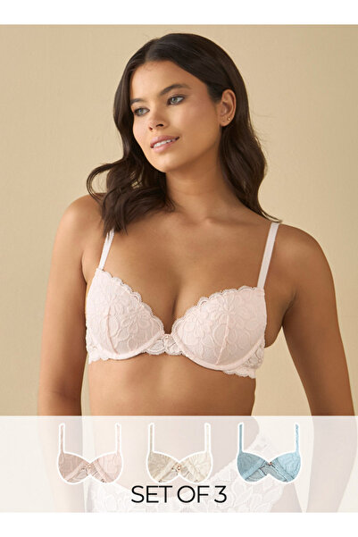 FAV مجموعة من 3 حمالات صدر مزينة بالدانتيل