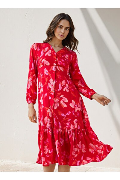 FAV Floral Print A-line Women Dress with Pockets