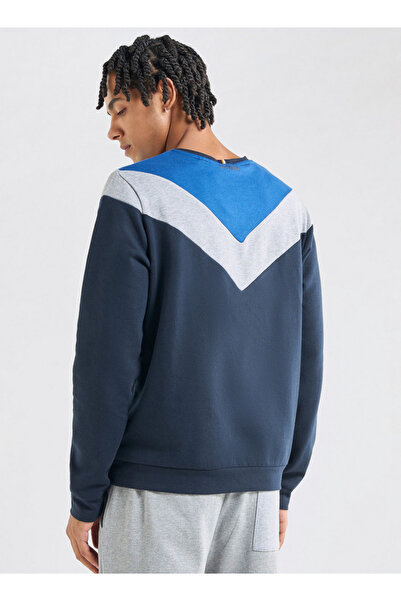 FAV Colourblock Sweatshirt with Crew Neck and Long Sleeves