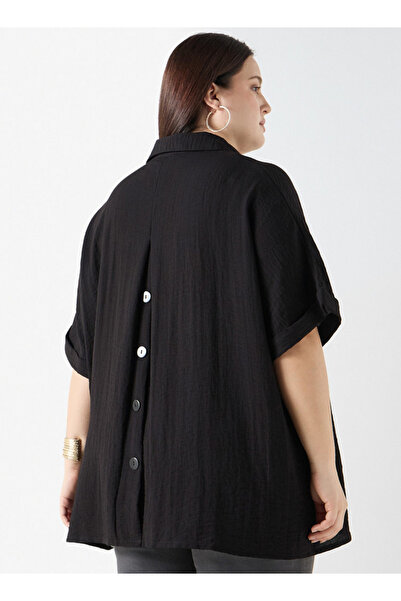 Ulla Popken Plus Size Ulla Popken Textured Top with Short Sleeves