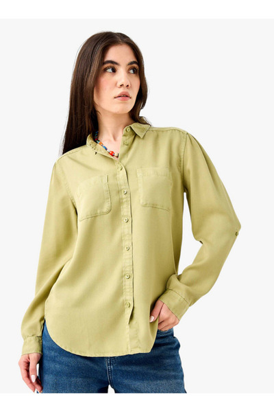 DNM قميص بتفاصيل جيوب وأكمام قابلة للطي