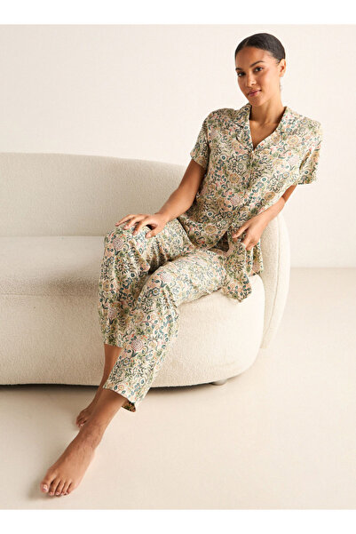 FAV قميص مطبوع مع بيجامة وقناع للعين