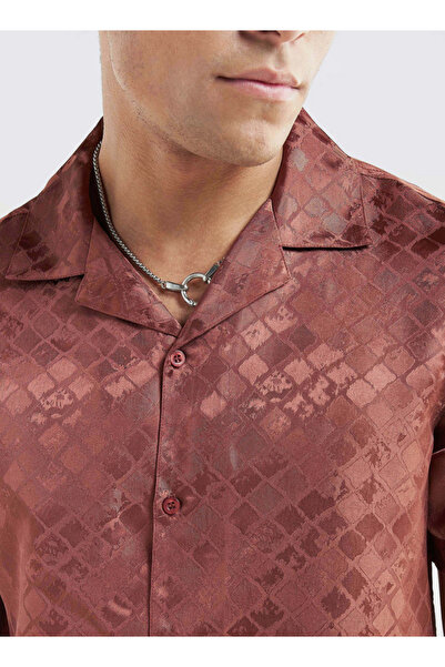 FAV Jacquard Shirt With Camp Collar
