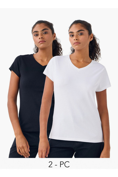 FAV Set of 2 - V-neck T-shirt with Short Sleeves