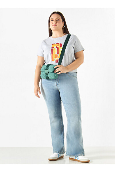 Ulla Popken Plus Size Ulla Popken Graphic Print T-shirt with Crew Neck