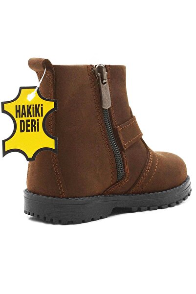 Rakerplus Chiron Genuine Leather Cinnamon Color Zippered Baby Boots