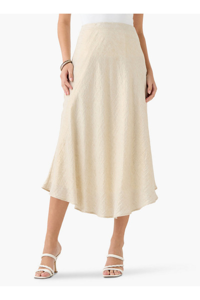 Iconic تنورة ميدي أيقونية بقصّة A-Line مع إغلاق بسحّاب