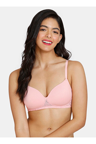 Zivame حمالة صدر مبطنة بتفاصيل من الدانتيل مع إغلاق بخطاف وعين