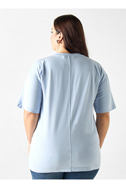 Ulla Popken Plus Size Ulla Popken Embroidered T-shirt with Short Sleeves