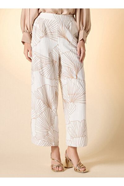 Iconic Iconic Foil Print Wide Leg Pants with Pockets