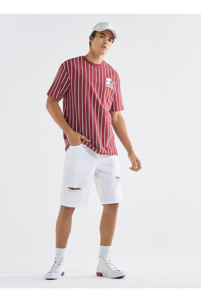 FAV Starter Striped T-shirt with Crew Neck and Short Sleeves