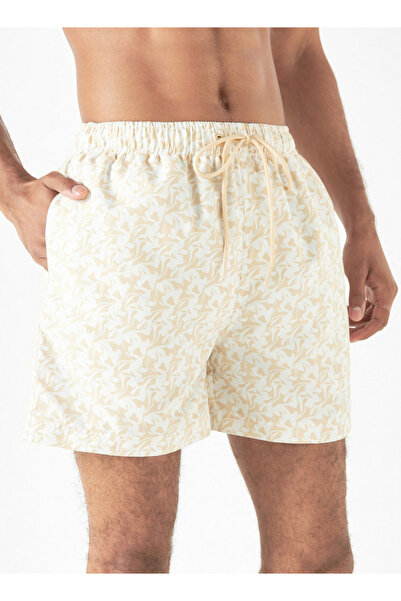 FAV All-Over Print Swim Shorts with Drawstring Closure and Pockets