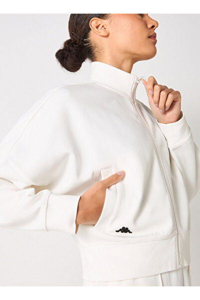 Kappa جاكيت مخطط بسحاب للإغلاق وأكمام طويلة