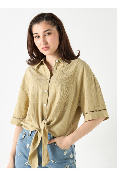 Lee Cooper Embroidered Shirt with Short Sleeves