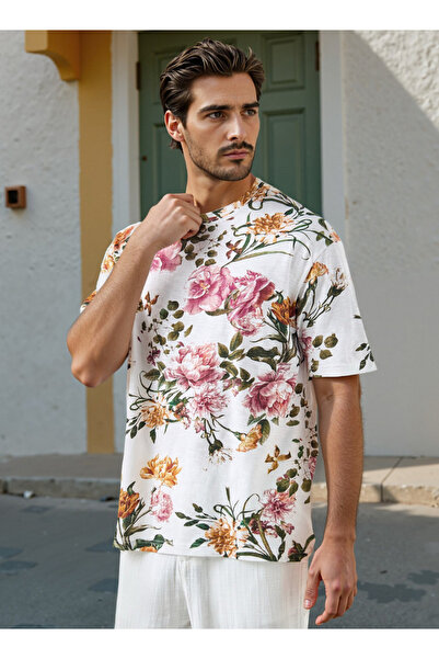 Iconic تي شيرت مطبوع برقبة دائرية