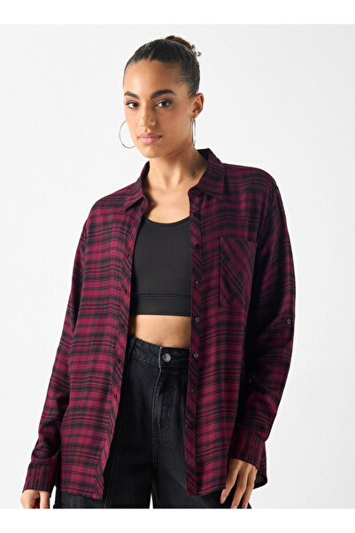 Lee Cooper Relaxed Fit Checked Shirt with Long Sleeves