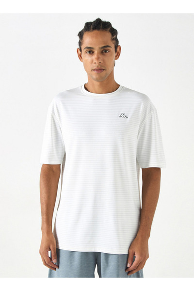 Kappa Textured T-shirt with Short Sleeves and Crew Neck