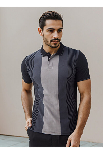 FAV تيشيرت بولو مخطط عمودي من Welt Pique