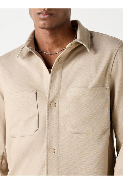 FAV Textured Shacket with Chest Pocket