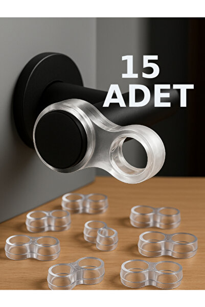 nistabolje Plastik 15 Adet Kapı Kolu Pencere Stoperi Silikon Durdurucu Kapı Arkası Duvar Koruyucu Tampon