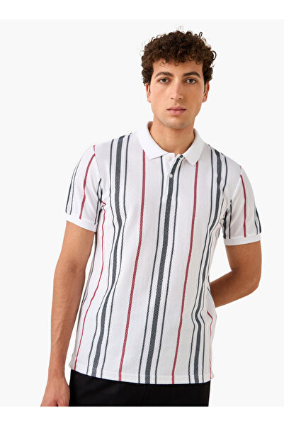 FAV تيشيرت بولو مخطط عمودي